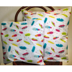 Pillow-case with feathers