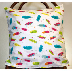 Pillow-case with feathers